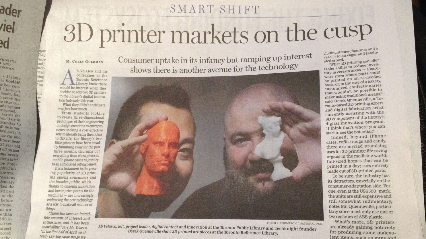 National Post: 3D printer markets on the cusp